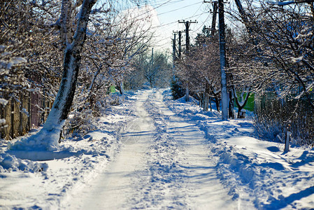 冬季街道上满是积雪图片