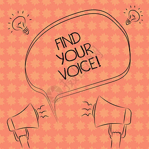 写笔记显示找到你的声音商业照片展示能够以作家的身份表达自己的讲话气泡扩音器想法图标的图片