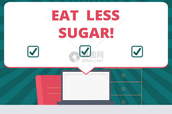 写作食少糖的手写文字概念意指减少吃甜食糖图片