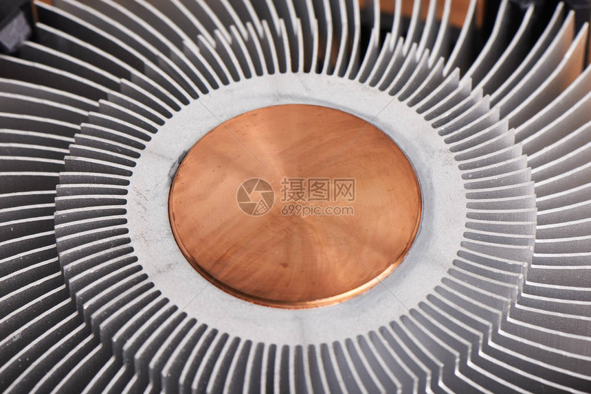 cpu散热器光滑的铜散热片特写高清图片下载-正版图片505832808-摄图网