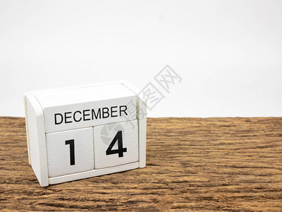 12月14日白方形木日历图片