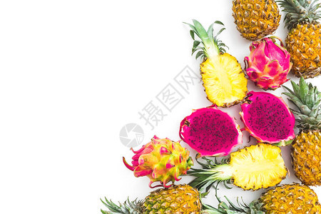 菠萝芒果和龙果水图片