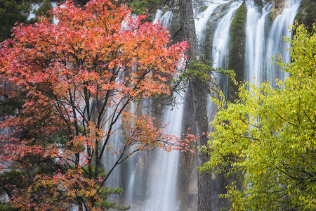 秋天的瀑布云南图片