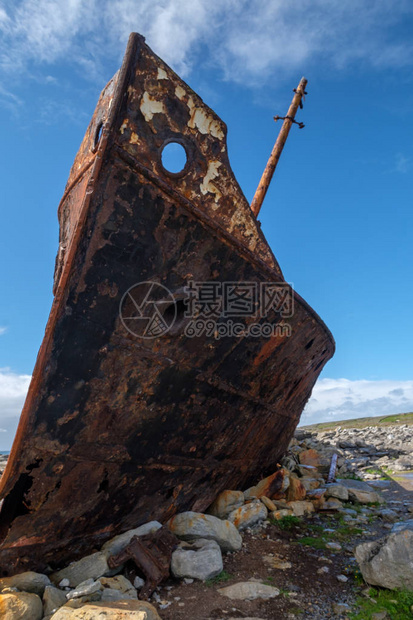 爱尔兰戈尔韦湾阿兰群岛海岸的鲁图片
