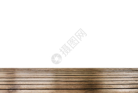 白色背景上的木桌面图片