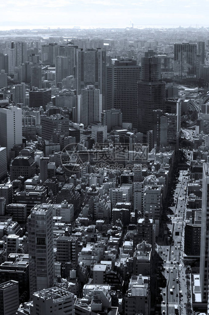 鸟瞰东京街景图片
