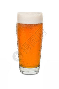 新鲜浇注的精酿酒吧啤酒杯3带冷凝水图片