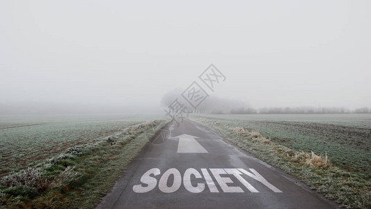 通往社会的路牌背景图片