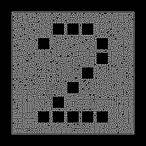 迷宫框架的第2号Labyrinth技术字母线样式字体在黑色图片