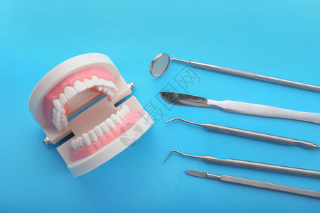 牙医的工具和下巴图片