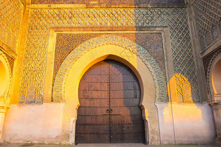 在摩洛哥Meknes老城区Babalmansour大图片