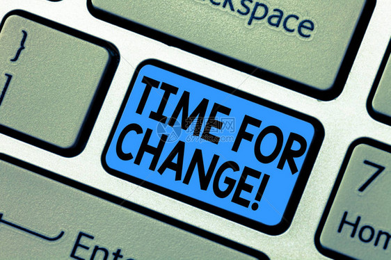 文字书写文本更改时间改变时刻演变的商业概念新起点机会增长键盘意图创建计算机消图片