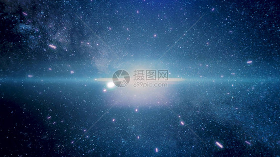 在星云和蓝色恒星和黑色宇宙背景之间的空间超空间中疯狂快速飞行快速飞向大星爆炸图片