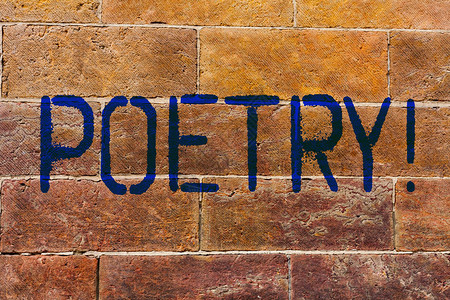 概念意思是文学作品用诗的节奏表达观念诗人写着壁砖墙艺术背景