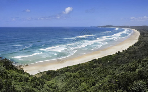 澳大利亚清凉沙滩的海面全景图片
