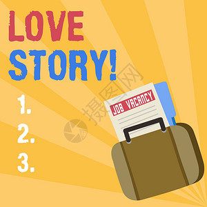写笔记显示爱情故事关于两个演示之间关系的小说的商业概念分析公文包就业图片