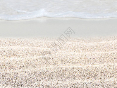 海滩背景桑迪在海浪边洗岸梦到夏日度假目图片