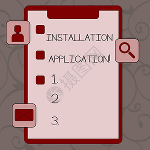 显示安装应用程序的概念手写图片