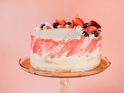 草莓蛋糕自制甜点图片