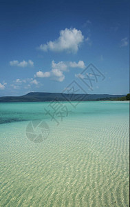 西哈努克维尔坎巴迪亚附近的热带天堂的长沙滩koh图片