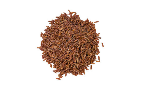 白种背景的红水稻堆营养生物图片