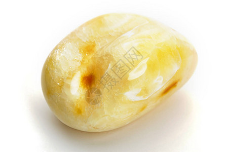 一块黄色不透明的天然琥珀分类色混蛋图片