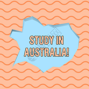 概念手写显示在澳大利亚学习概念意义进入外国订单完成你的学习淡蓝色语音气泡在不规则切割3图片