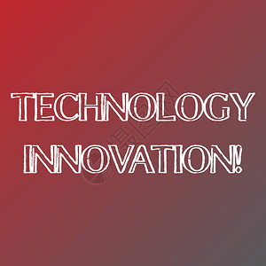 概念手写显示技术创新概念意味着产品和工艺的重大技术变化红色和灰色的纯色背景图片