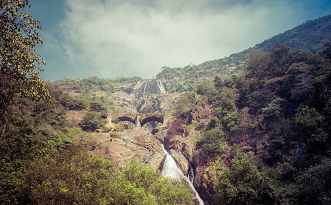 Dudhsagar瀑布背景下曼多维图片