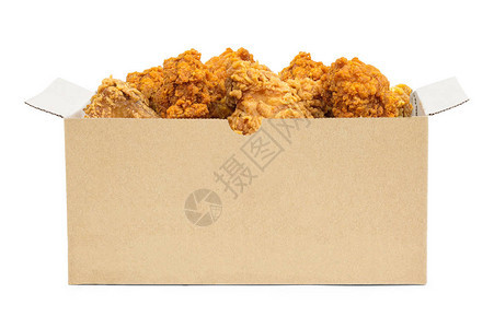 纸板盒中的炸鸡图片