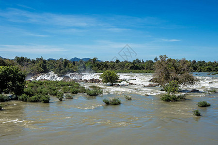 老挝南部湄公河Champasak省HhonePaphengFalls图片