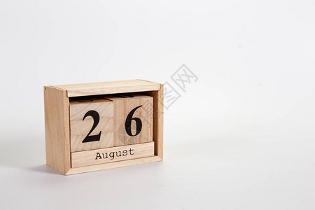 8月26日的Wooden日历背景图片