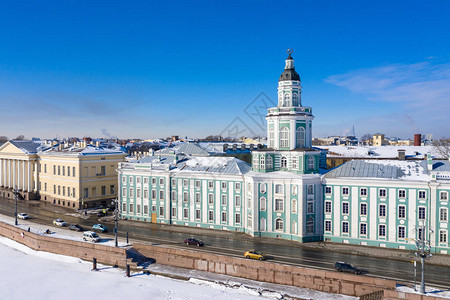 圣彼得堡Neva河对岸Vasilevskiy岛的KunstkammerKunstkame图片