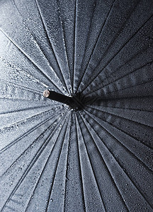 雨滴中雨伞纹理的特写背景图片