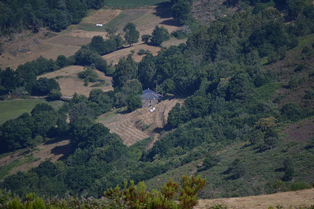 加利西亚雄伟的山脉充满山谷松树林草甸和桉树森林在Rebedul2013年8月3日Rebedul图片