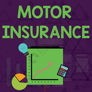 显示汽车保险的书写笔记提供经济补偿以涵盖任何伤害的商业概念饼图和折线图的投资图图片