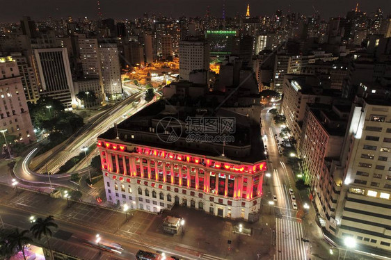 巴西圣保罗市中心LightsShopping的鸟瞰图般的风景市中图片