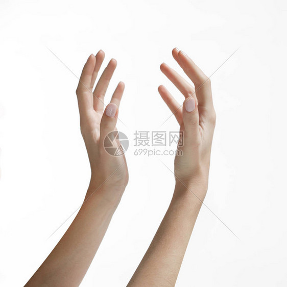 两只手张开处于握持或展示位置图片