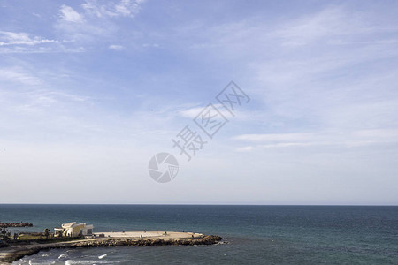 突尼斯沙滩和海沙滩和沙海背景图片