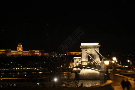 布达佩斯大桥夜景图片