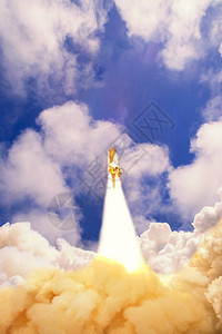 火箭飞向天空由美国航天局提供的图像图片