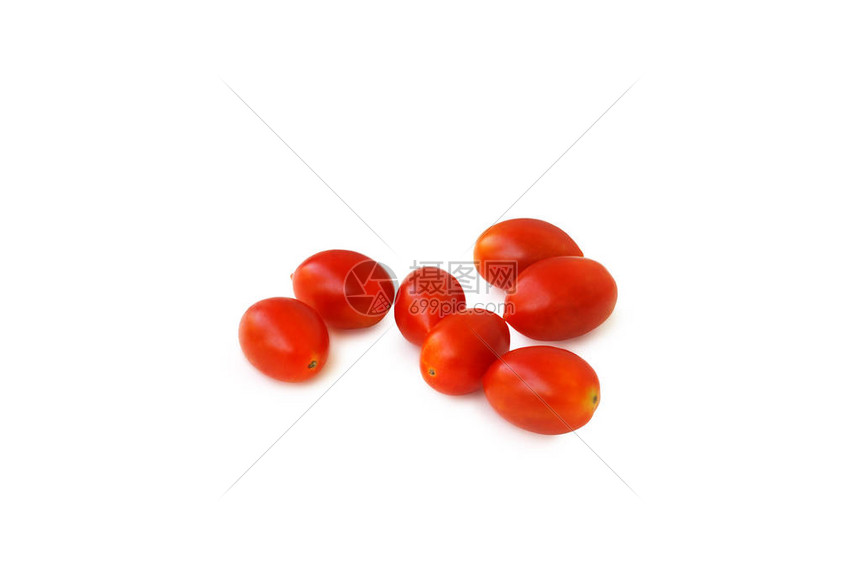 白色背景上的樱桃番茄番茄磨帮助身体对抗哮喘高达45帮助预防痴呆症或阿尔茨海默病图片