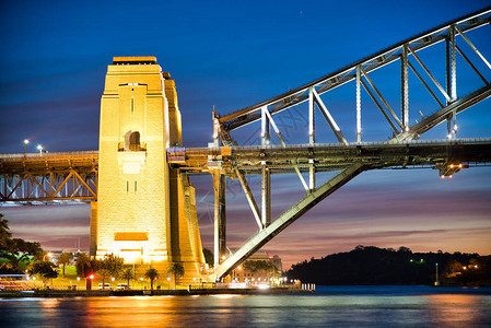 悉尼海港大桥在晚上澳大利亚图片