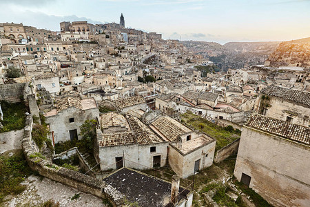 欧洲文化首都马泰拉古城Matera的奇幻全景图片