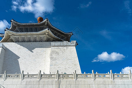 中国风竹林民主纪念馆主楼侧墙背景