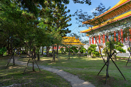 中国风笔墨纸砚国立民主纪念馆公园国立中正纪念堂背景