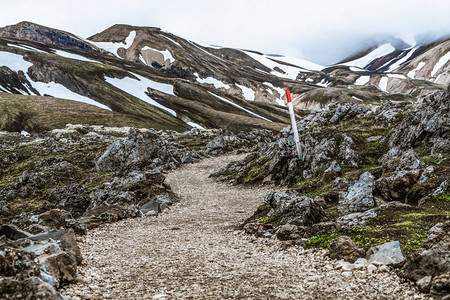 Landmannalaugar超现实自然景观的景观在冰岛高原图片