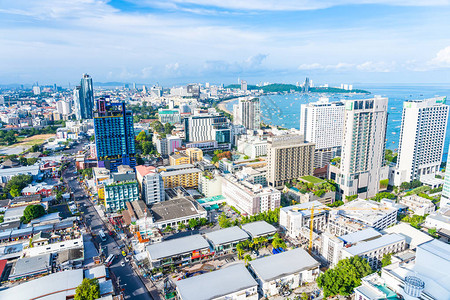 巴塔亚市的美丽风景与城市景色是泰国热门目的地图片