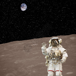 太空宇航员在月球上摆布美国航天局提图片