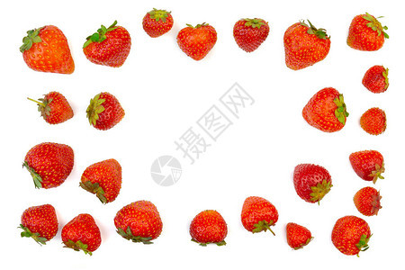 由成熟天然草莓制成的文本框图片